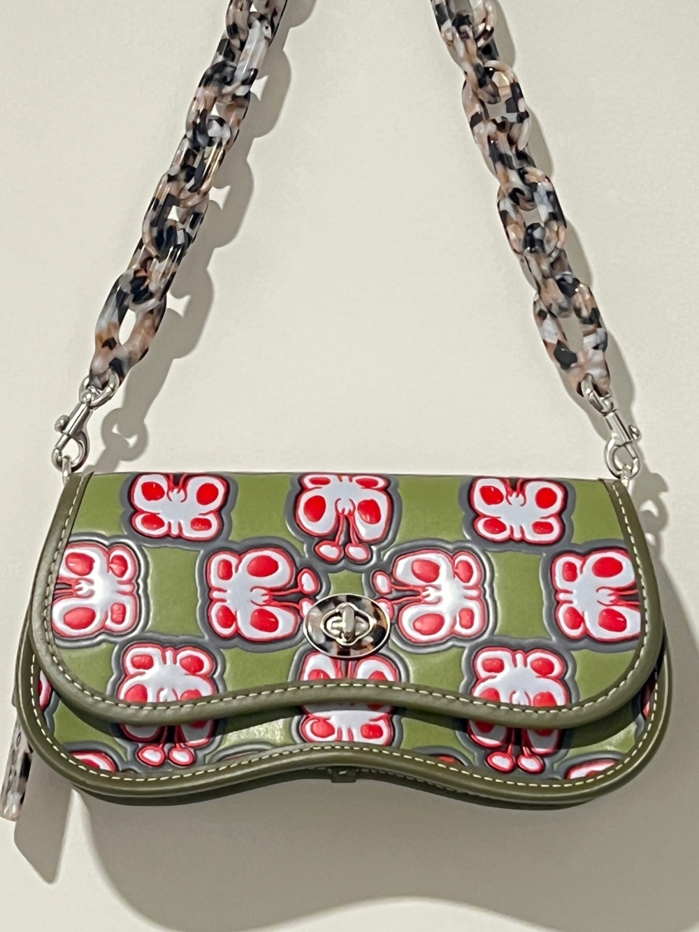 Coachtopia Wavy Dinky Bag in Olive Green Butterfly Print 🦋✨